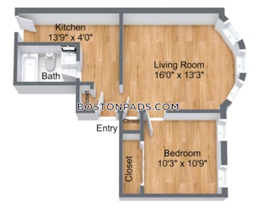 Brookline 1 Bed 1 Bath  Washington Square - $2,735 No Fee